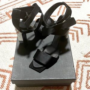 Satin Block Heel Pump